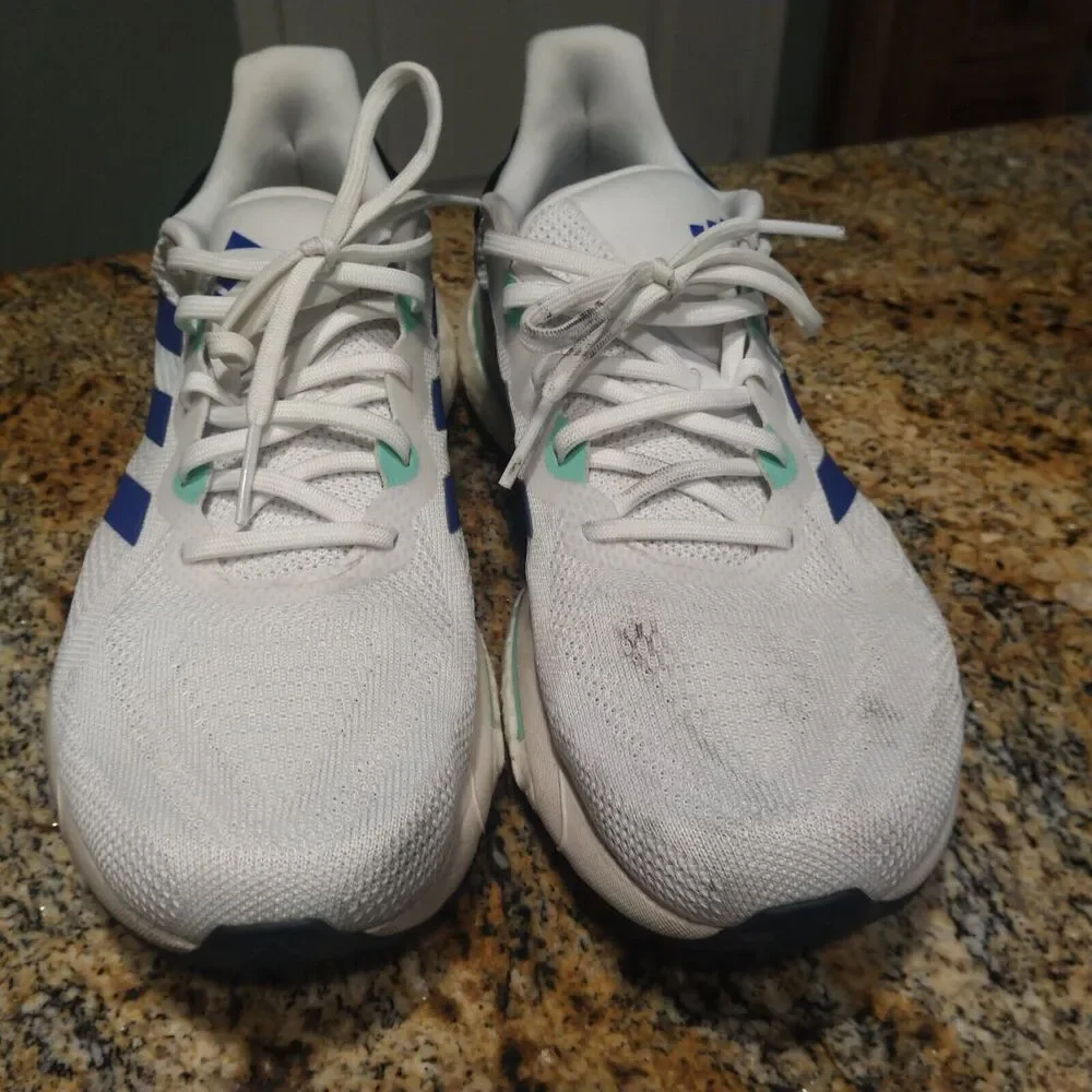 Rare Adidas Solarglide 6 Running Shoes Cloud White Blue Mint Men's US 11